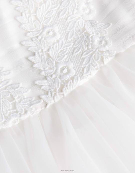 Monsoon بنت فستان زاراليا دانتيل سافير D68H1850 ملابس عاج