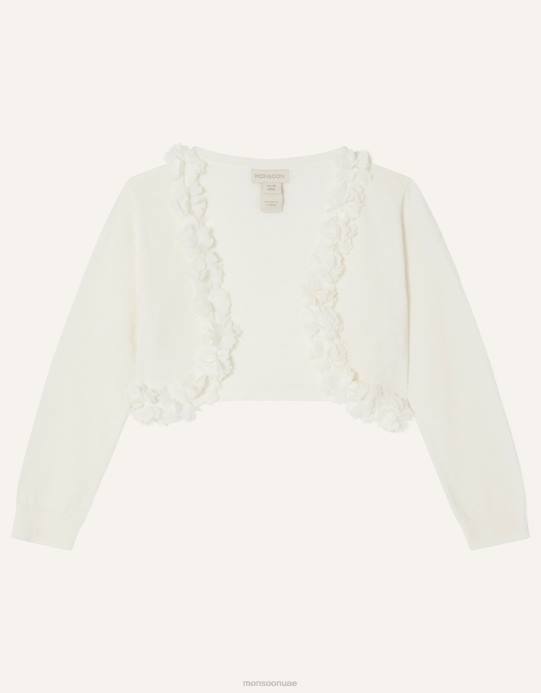 Monsoon بنت سترة بتفاصيل ثلاثية الأبعاد من فلورا D68H1852 ملابس عاج