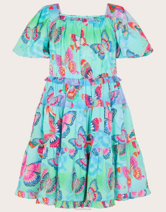 Monsoon بنت فستان بطبقات فراشة أومبير D68H1863 ملابس متعدد