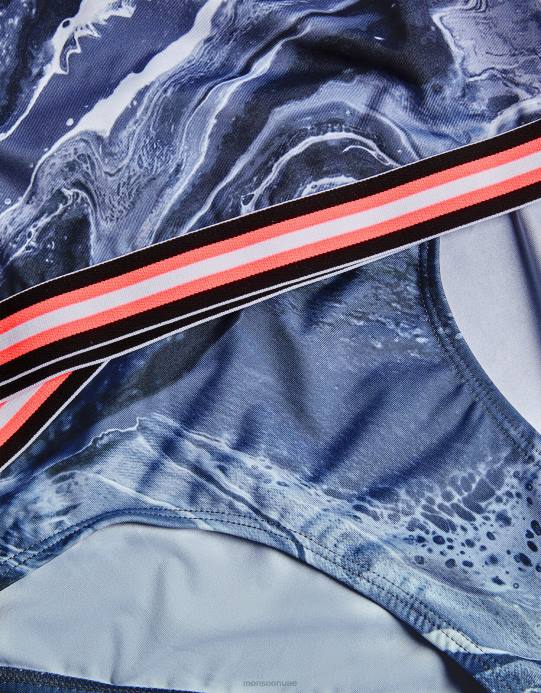 Monsoon بنت طقم بيكيني رخامي بكتف واحد D68H1864 ملابس أسود