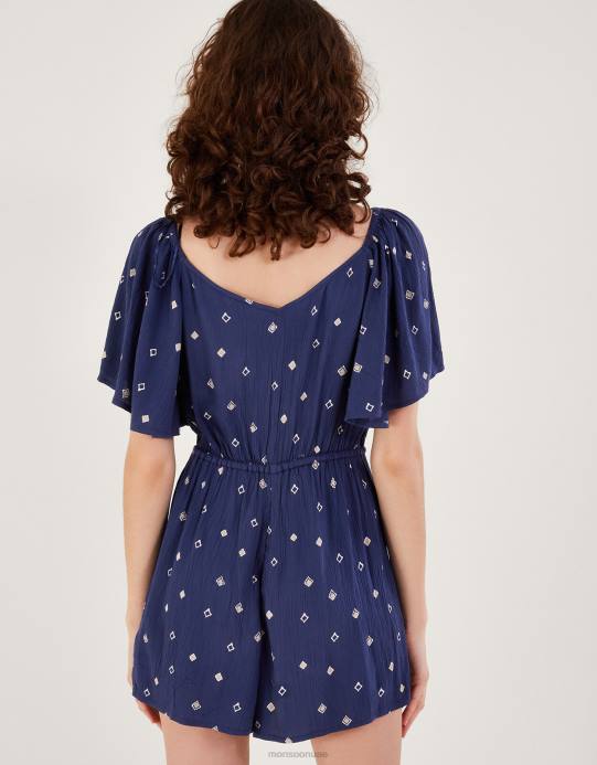 Monsoon نحيف رومبير بطبعة زخارف من لينزينج إيكوفيرو D68H186 ملابس الأزرق الداكن)