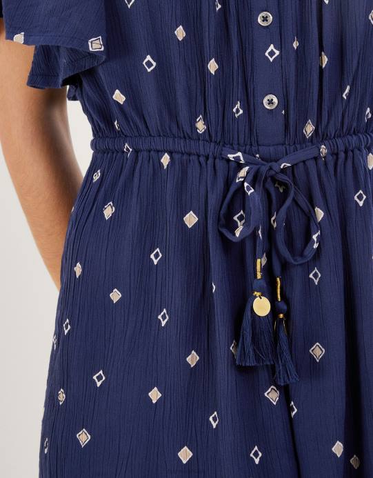 Monsoon نحيف رومبير بطبعة زخارف من لينزينج إيكوفيرو D68H186 ملابس الأزرق الداكن)