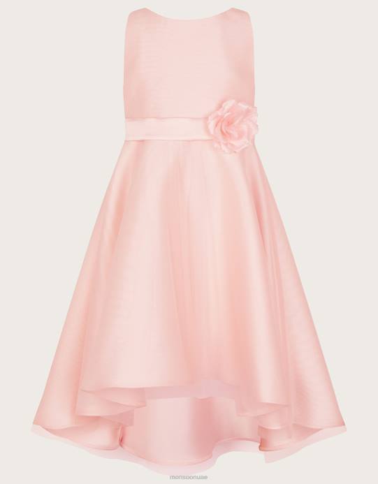 Monsoon بنت مسك الروم فستان وصيفة الشرف عالية ومنخفضة D68H1870 ملابس لون القرنفل