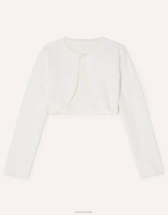 Monsoon بنت سترة الدانتيل D68H1871 ملابس عاج