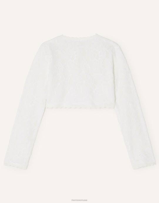 Monsoon بنت سترة الدانتيل D68H1871 ملابس عاج