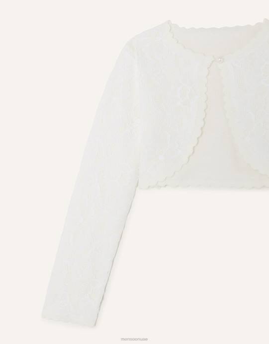 Monsoon بنت سترة الدانتيل D68H1871 ملابس عاج