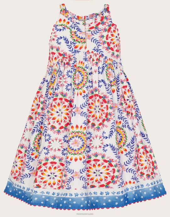 Monsoon بنت فستان بتفاصيل كروشيه من البلاط التراثي D68H1874 ملابس عاج