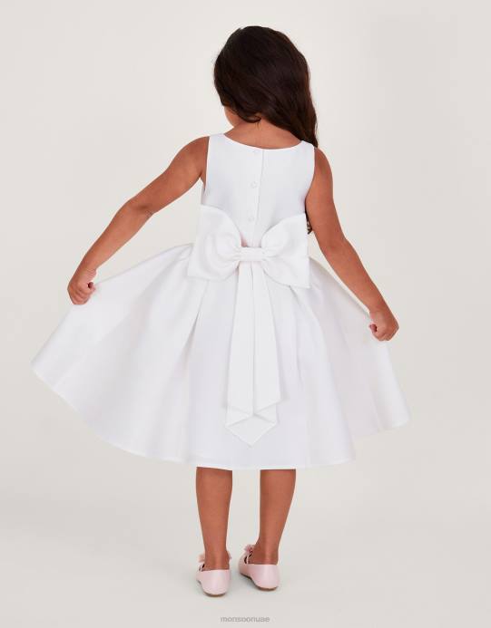 Monsoon بنت فستان وصيفات العروس من نسيج قطني طويل من هولي دوقة D68H1875 ملابس عاج