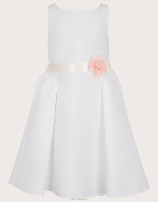 Monsoon بنت فستان وصيفات العروس من نسيج قطني طويل من هولي دوقة D68H1875 ملابس عاج