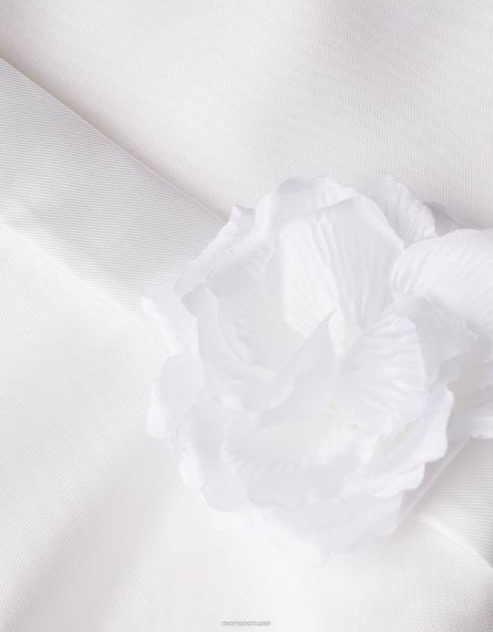 Monsoon بنت مسك الروم فستان وصيفة الشرف عالية ومنخفضة D68H1880 ملابس عاج