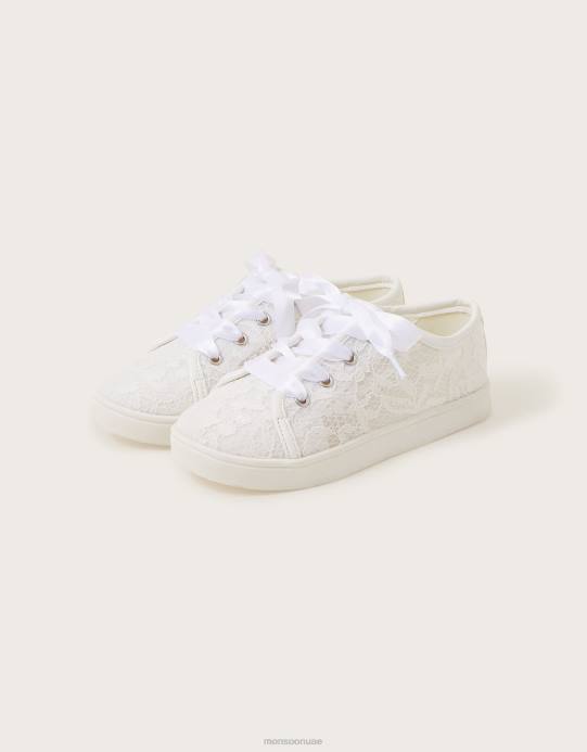 Monsoon بنت المدربين الدانتيل الزفاف D68H1889 أحذية عاج