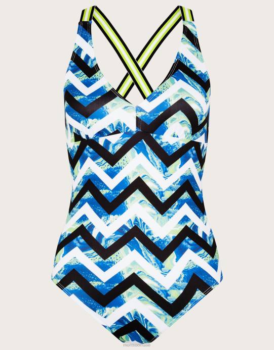 Monsoon بنت ملابس السباحة الرخامية شيفرون D68H1894 ملابس متعدد