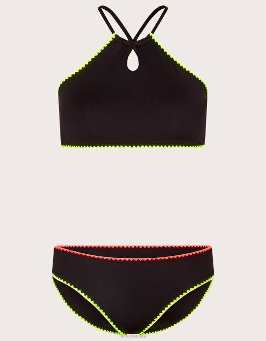 Monsoon بنت مجموعة بيكيني مقصوصة D68H1895 ملابس أسود
