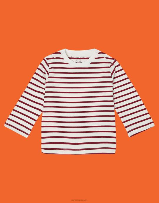 Monsoon أطفال قطعة علوية مخططة من قماش روبن بريتون منقط D68H1900 ملابس متعدد