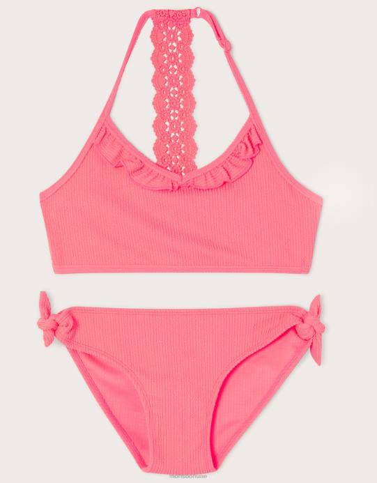 Monsoon بنت مجموعة بيكيني الكروشيه الملمس D68H1901 ملابس برتقالي (مرجاني)