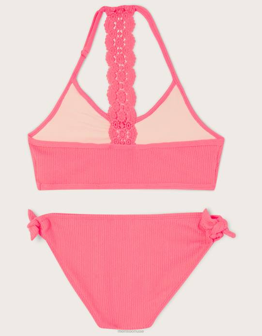 Monsoon بنت مجموعة بيكيني الكروشيه الملمس D68H1901 ملابس برتقالي (مرجاني)