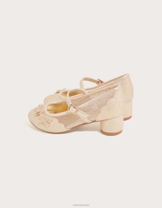 Monsoon بنت كعب الأميرة الفراشة D68H1904 أحذية ذهب