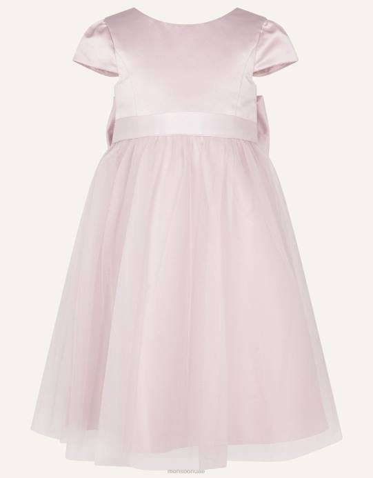 Monsoon بنت تول فستان العروسة D68H1907 ملابس لون القرنفل