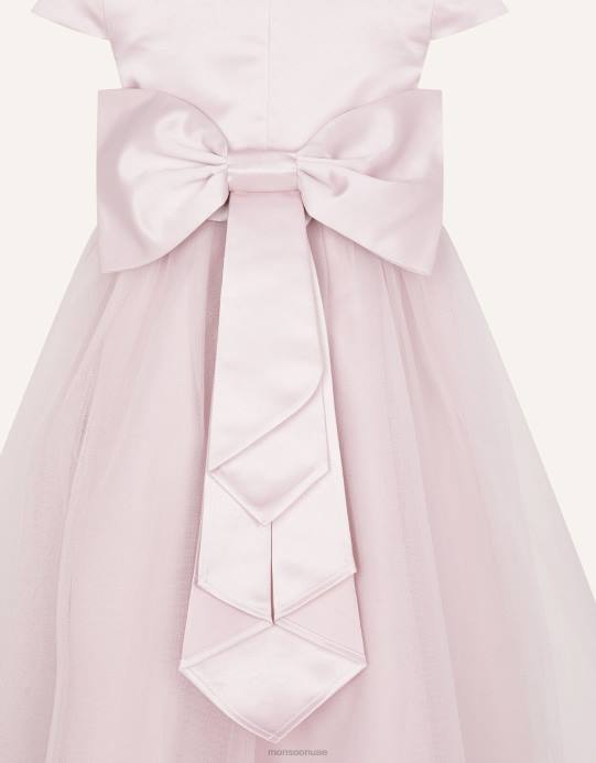 Monsoon بنت تول فستان العروسة D68H1907 ملابس لون القرنفل