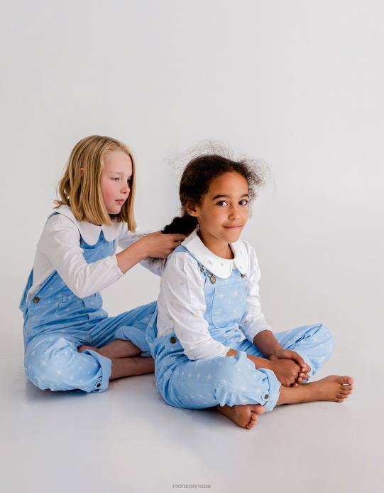 Monsoon أطفال دنغري منقط بطبعة ندفة الثلج D68H1909 ملابس أزرق