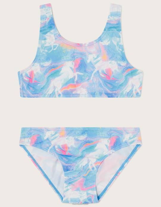 Monsoon بنت طقم بيكيني رخامي يونيكورن مع بوليستر معاد تدويره D68H1912 ملابس متعدد