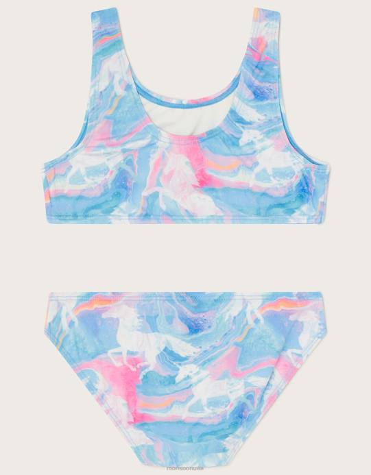 Monsoon بنت طقم بيكيني رخامي يونيكورن مع بوليستر معاد تدويره D68H1912 ملابس متعدد