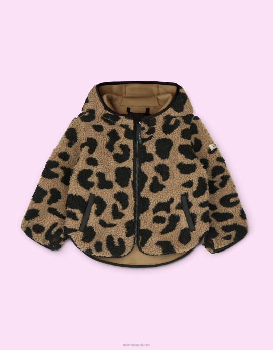 Monsoon أطفال سترة بغطاء رأس من ليووود مارا D68H1916 ملابس بني