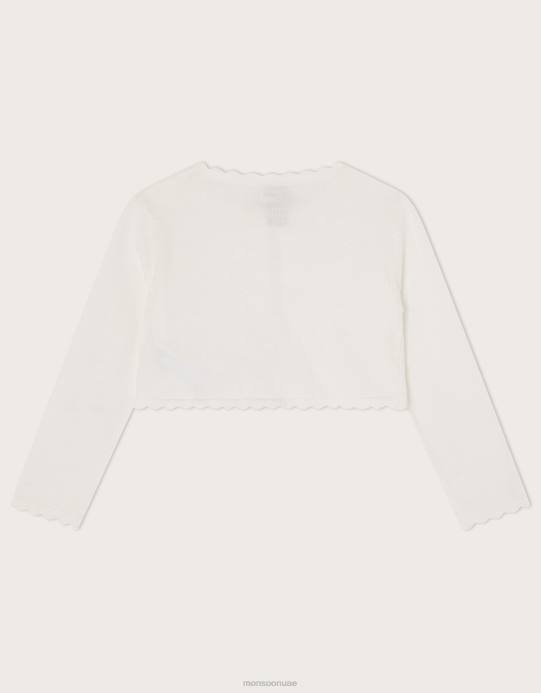 Monsoon بنت سترة بتلات ثلاثية الأبعاد D68H1917 ملابس عاج