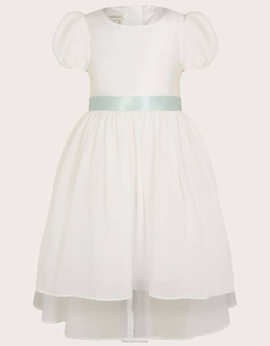 Monsoon بنت نعتز بفستان وصيفات العروس ذو القوس المرتفع والمنخفض D68H1919 ملابس عاج