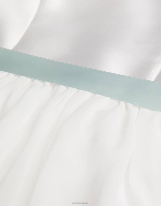 Monsoon بنت نعتز بفستان وصيفات العروس ذو القوس المرتفع والمنخفض D68H1919 ملابس عاج