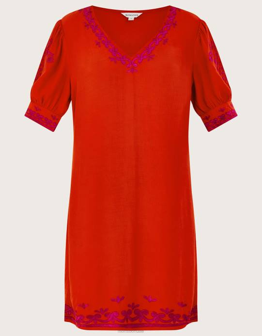 Monsoon نحيف فستان تونك مطرز من كريسي D68H191 ملابس البرتقالي