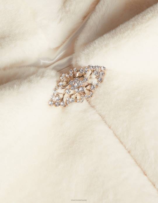 Monsoon بنت أرض العجائب طويلة من الفرو الصناعي D68H1925 ملابس عاج