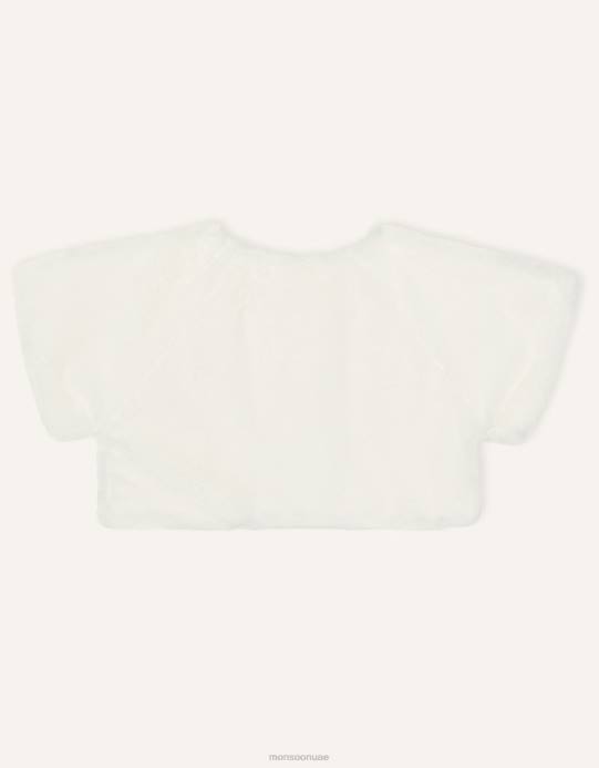 Monsoon بنت تتغاضى عن الفراء الصناعي D68H1926 ملابس عاج