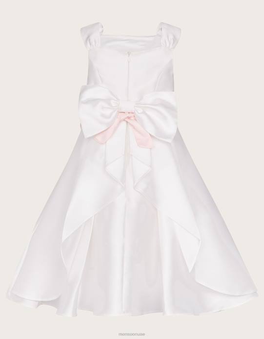 Monsoon بنت فستان وصيفة العروس من نسيج قطني طويل من أودري دوقة D68H1928 ملابس عاج