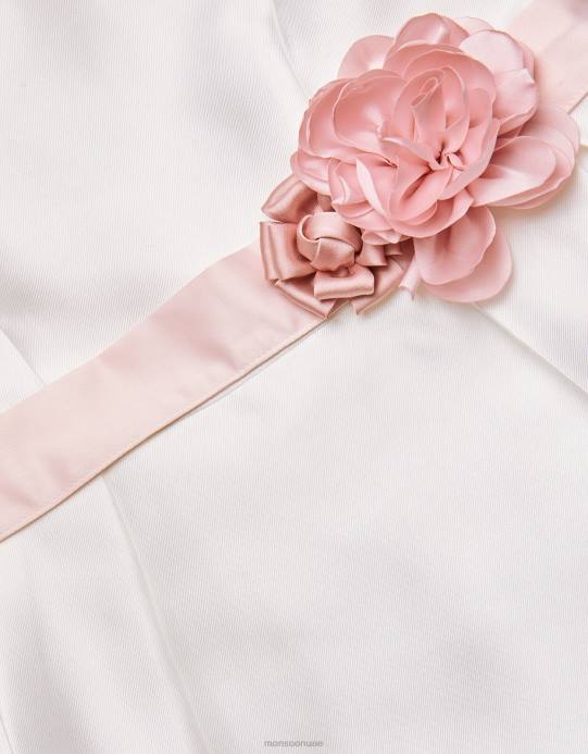 Monsoon بنت فستان وصيفة العروس من نسيج قطني طويل من أودري دوقة D68H1928 ملابس عاج