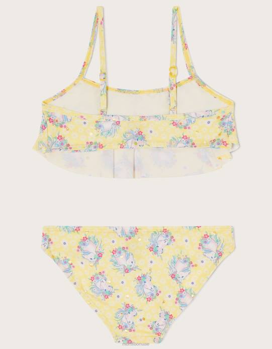 Monsoon بنت مجموعة بيكيني مكشكشة من رقائق يونيكورن D68H1932 ملابس أصفر