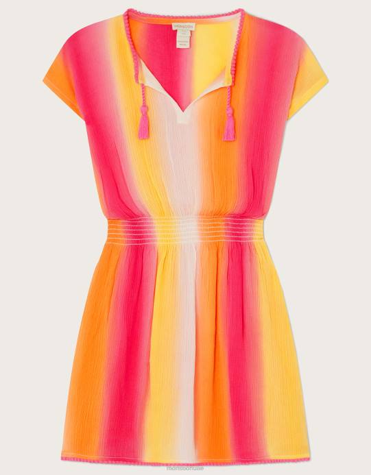 Monsoon بنت فستان قفطان ملون D68H1936 ملابس أصفر