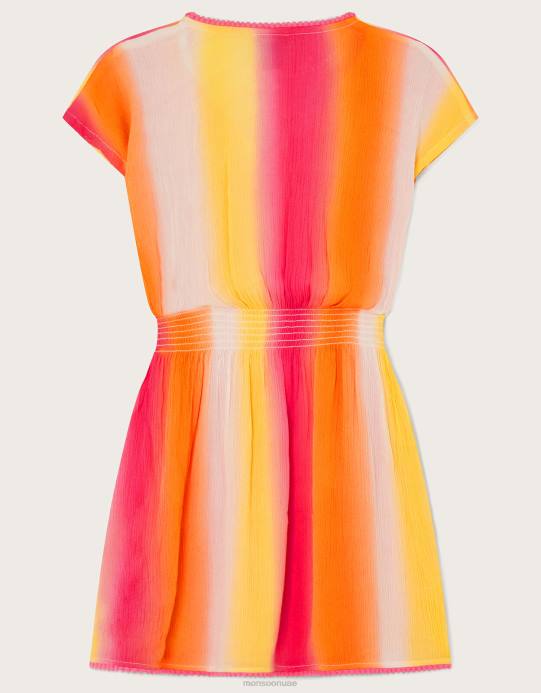 Monsoon بنت فستان قفطان ملون D68H1936 ملابس أصفر