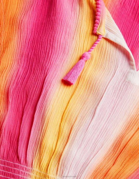 Monsoon بنت فستان قفطان ملون D68H1936 ملابس أصفر