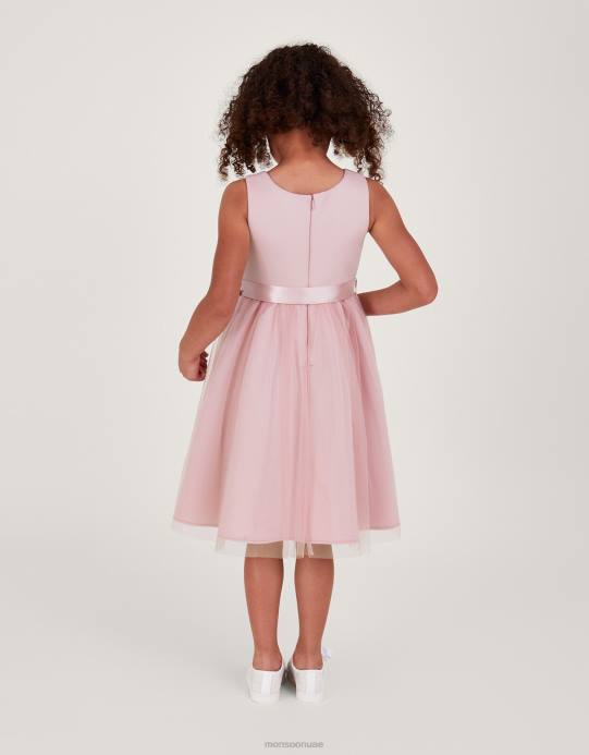 Monsoon بنت ليلى فستان غوص ثلاثي الأبعاد D68H1937 ملابس لون القرنفل