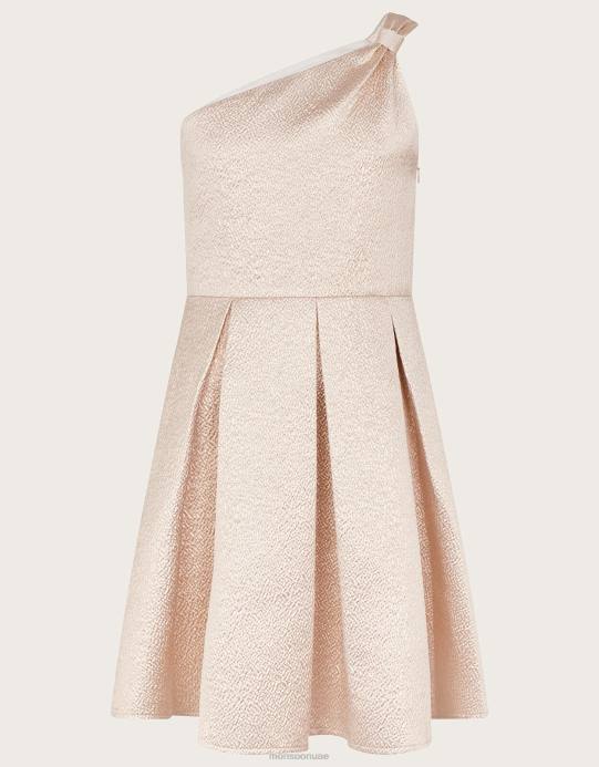 Monsoon بنت فستان جاكار بكتف واحد D68H1946 ملابس ذهب