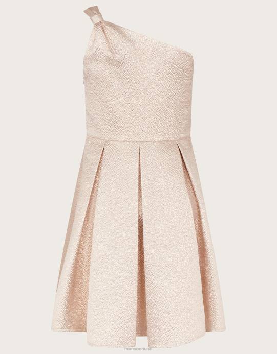 Monsoon بنت فستان جاكار بكتف واحد D68H1946 ملابس ذهب