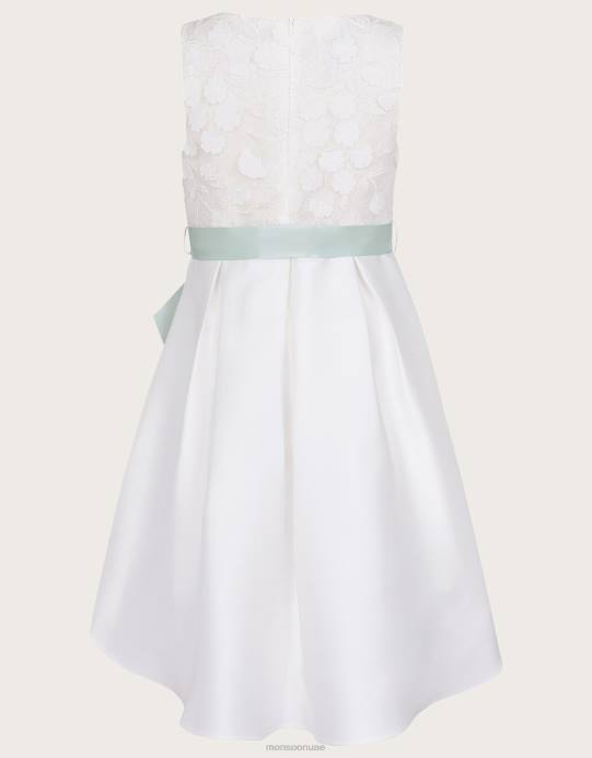 Monsoon بنت أنيكا فستان وصيفة الشرف عالية ومنخفضة D68H1951 ملابس عاج