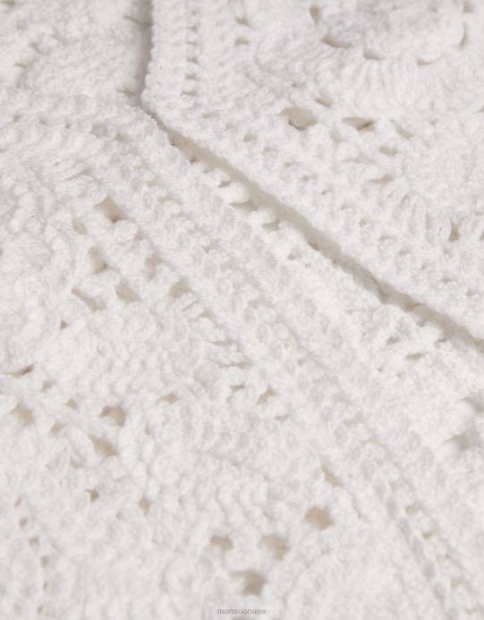 Monsoon بنت صدرية كروشيه قصيرة من البوتيك D68H1956 ملابس عاج