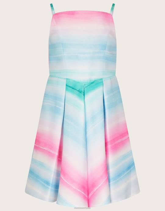 Monsoon بنت فستان دوقة مخطط من سانتوريني D68H1958 ملابس عاج