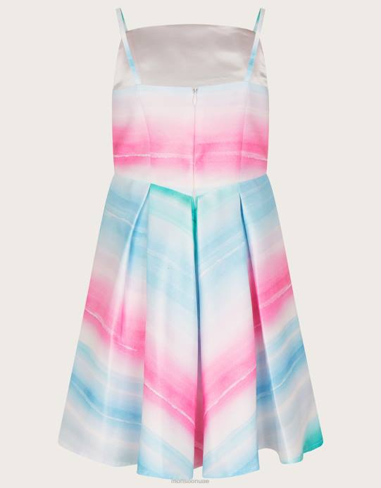 Monsoon بنت فستان دوقة مخطط من سانتوريني D68H1958 ملابس عاج