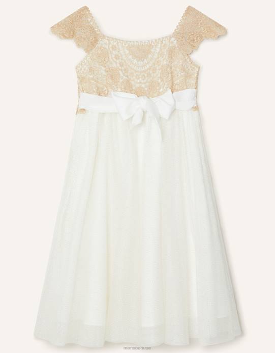 Monsoon بنت إستيلا فستان مطرز D68H1961 ملابس ذهب