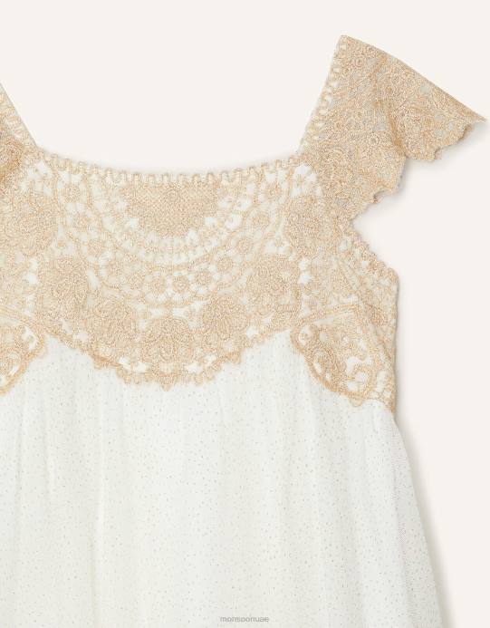 Monsoon بنت إستيلا فستان مطرز D68H1961 ملابس ذهب