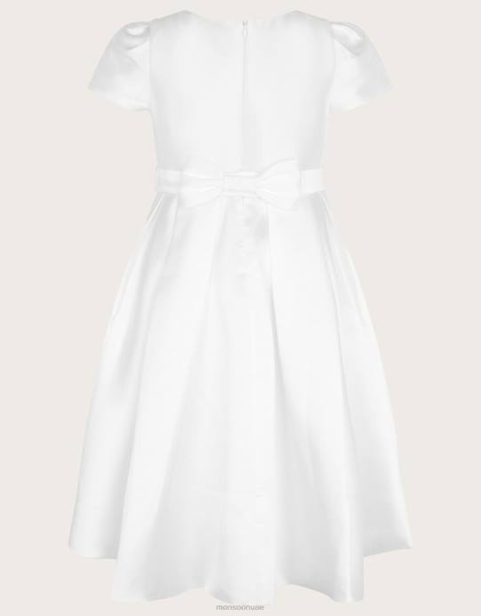 Monsoon بنت فستان منمق باللؤلؤ من هنريتا D68H1965 ملابس أبيض