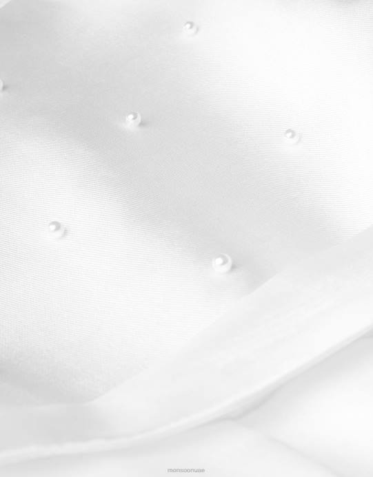 Monsoon بنت فستان منمق باللؤلؤ من هنريتا D68H1965 ملابس أبيض